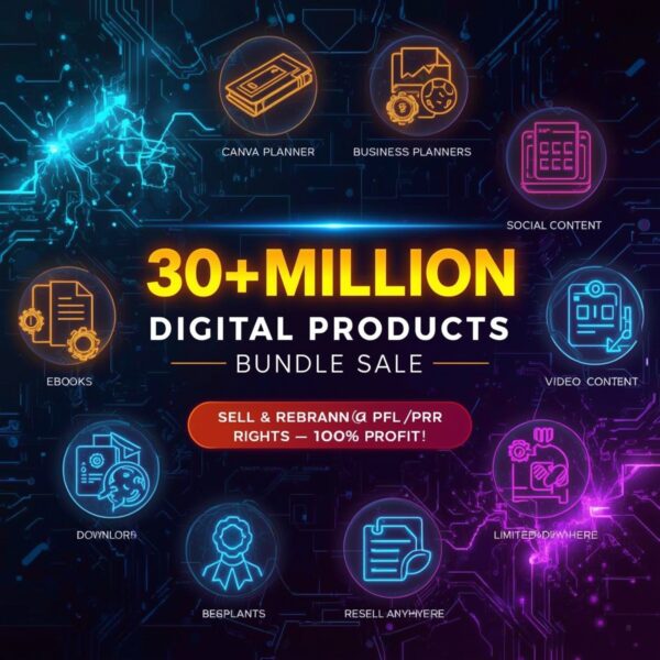 30+ Million Resell Digital Products Bundle ideal for passive income, Master Resell Right
